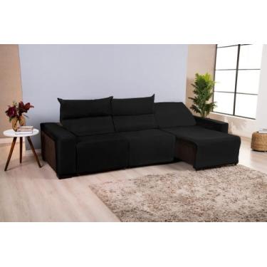 Imagem de Kit Capa Protetor Para Sofá Retrátil 3 Lugares Luxo - Sufelli, Preto, 