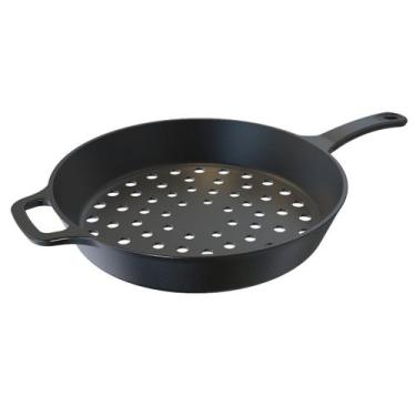 Imagem de Frigideira Assadeira Grill Furada de Ferro Fundido 30cm - Libaneza