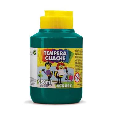 Imagem de Tinta Tempera Guache Escolar Atóxica Acrilex - Pote 250ml, Verde Bande