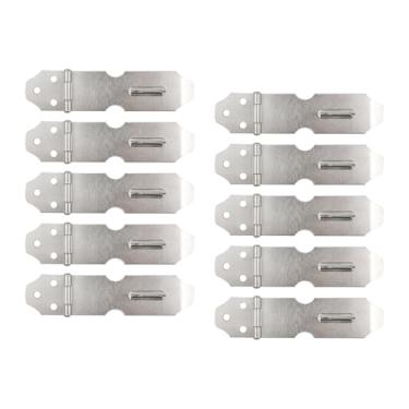 Imagem de Sscon 10 peças de aço inoxidável 304 ferrolho de cadeado de segurança de 10 cm fecho de trava de ferrolho trava de cadeado para portões de janela, armários e armários