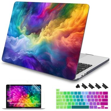 Imagem de Mektron Capa para MacBook Pro 16 polegadas A2141 versão 2019 16 polegadas com tela de retina líquida/Touch ID, capa rígida de plástico com película de teclado, protetor de tela e plugue de poeira,