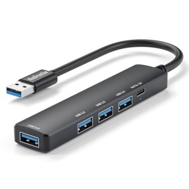 Imagem de Hub USB 3.0, divisor de hub USB de 5 portas, adaptador USB portátil, mini expansor multiportas para laptop, desktop, pen drive, HDD, console, impressora, PC, teclados