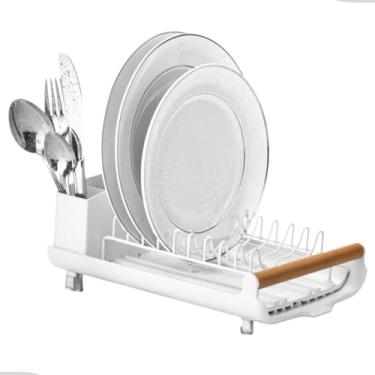 Imagem de Escorredor de Louça Pratos Talheres Pia Cozinha Bandeja Retratil Slim Compacto Eco Branco