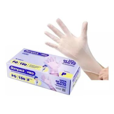 Imagem de Luva vinil descartavel s/po caixa c/100 ca 39387 bompack, M