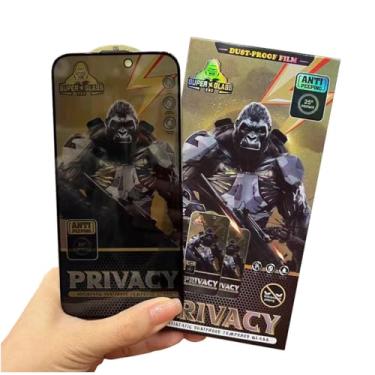 Imagem de Generic Protetor de tela de privacidade para iPhone 15 Pro Max, 6,7 polegadas, 15 Pro, 6,5 cm e 15 Plus, vidro Gorilla Glass, antiespião, antirreflexo, proteção ocular (15 plus, 6,7), preto