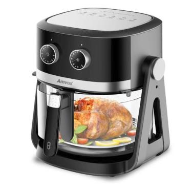 Imagem de Air Fryer 5L Amvox ARF 1150 1500W 2 em 1 Preto/Prata 220V, Preto e Pra