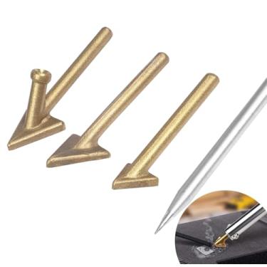 Imagem de 4 peças de pontas de substituição de soldagem de plástico, pontas de pistola de ferro de solda, cabeça de solda triangular, usada para reparo de plástico, soldagem de plástico, peças de ferro de