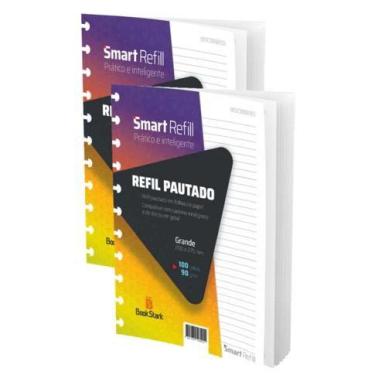 Imagem de Kit 2 Refil Pautado Caderno Inteligente 200 Folhas 11 Discos - Sem mar