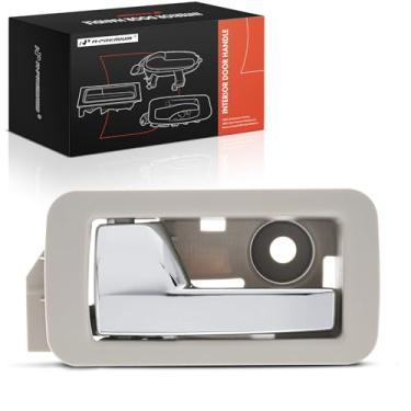 Imagem de A-Premium Maçaneta interior do lado do motorista traseiro esquerdo compatível com Ford Flex 2009 2010 2011 2012, caixa bege com alavanca cromada, substituição # 8A8Z7422601BA