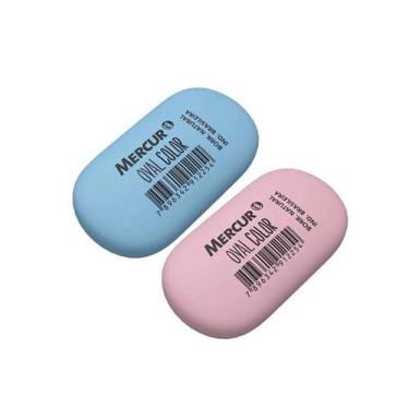Imagem de kit duas Borracha Oval Color - Mercur cores azul e rosa borracha natur