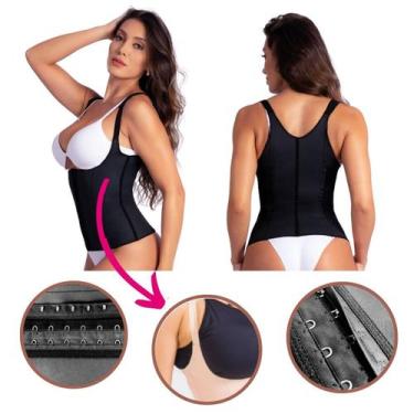 Imagem de Corselet Cotton Modelador Cinta Abdominal Esbelt Ref 431, Preto, 3EG