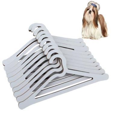 Imagem de Kit Mini Cabide Roupeiro Pet Vestuário 10 Un - Maderacco