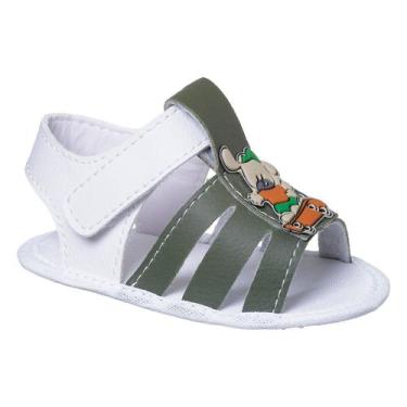 Imagem de Sandalia Bebe Meninas e Meninos Enfeite Urso Fechamento Auto Colante -