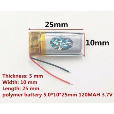 Imagem de Bateria 120mah 3,7v  5mm X 10mm X 25mm Nova - KMIG