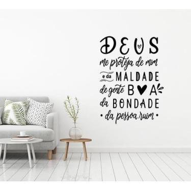 Imagem de Adesivo Decorativo Frase Deus Me Proteja De Mim Juliette Bbb - Gruda e