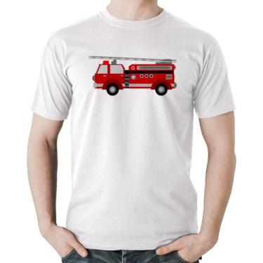 Imagem de Camiseta Algodão Caminhão de Bombeiro - Foca na Moda, Branco, GG