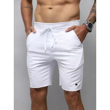 Imagem de Bermuda Masculina Moletinho Premium Slim  - M.artt, Branco, P