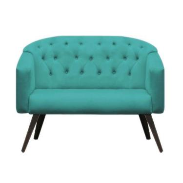 Imagem de Namoradeira Decorativa Estrela Retrô Suede Azul Turquesa - Casa & Esto