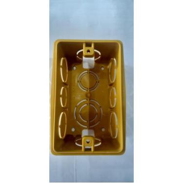Imagem de Caixa de luz 4x2 amarela para tomadas e interruptores, com abas reforç