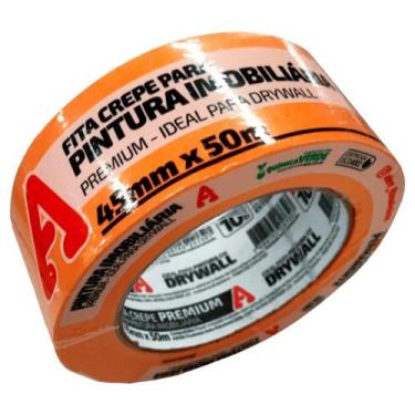 Imagem de Fita Crepe Adere Laranja Pintura Imobiliária 45mmX50m