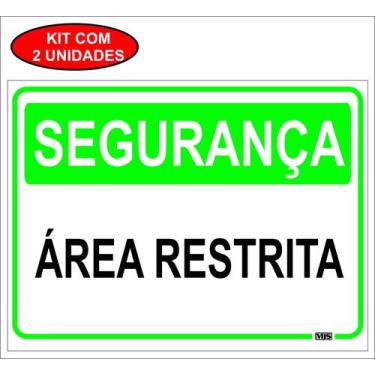 Imagem de Placa Sinalização Segurança Área Restrita Pvc 20x15cm - MJS