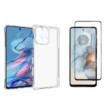 Imagem de Kit Para Moto G75 - Capinha Capa Anti Impacto Silicone + Pelicula 3D d