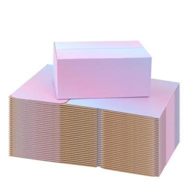 Imagem de OUGEBOX Caixas de envio 9x6x4 para pequenas empresas, 30 caixas de papelão ondulado coloridas, caixas de correio para embalagem de envio