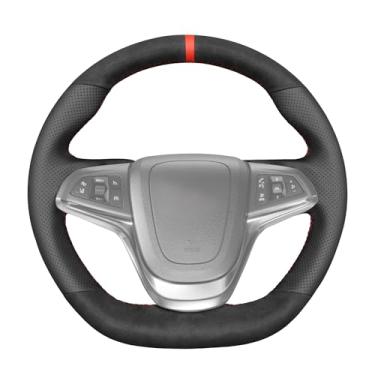 Imagem de MEWANT Capa de volante de couro legítimo de camurça sintética costurada à mão para Chevrolet SS 2014-2017 acessórios de volante (para volante em forma de D)