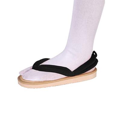 Imagem de UZAIN Anime Kimetsu no Yaiba Cosplay Clog Shoes Kamado Tanjirou Shinobu Cosplay Sandália Adereço Oshitari com meias, Preto, 8.5-9.5 Women/7-8 Men