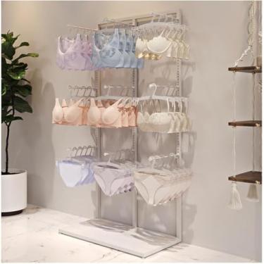 Imagem de Suporte de exibição de lingerie para loja de roupas, organizador de roupas íntimas de boutique, suporte para bolsa, calcinha multifuncional, sutiã, luvas, meias, prateleiras comerciais, branco, 65 x