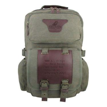 Imagem de Mochila Escolar Lona Forrada Bolso Estojo Costura Reforçada - KVN, Ver