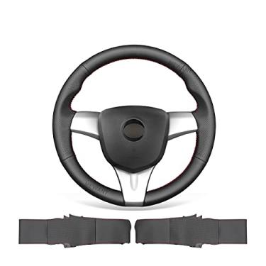 Imagem de MEWANT Capa de volante de couro genuíno para Chevrolet Spark 2013-2015 / Spark EV 2014-2016 Acessórios para volantes