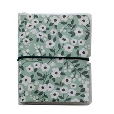 Imagem de Carteira feminina para cartão de crédito lealdade porta-cupons mini organizador de álbum de fotos, Flor e menta, one size, Carteira com estojo de cartão