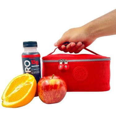 Imagem de Bolsa Térmica Fitness 2,2 Litros Viagem Trabalho Marmita Masculino Feminino Lancheira (Vermelho)