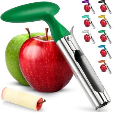 Imagem de Cobre de maçã premium – fácil de usar e durável removedor de toalha de maçã para pérolas, pimentas de sino, Fuji, Honeycrisp, gala e maçãs femininas rosa – aço inoxidável melhor porta utensílios de cozinha Núcleo de cupcake, da Zulay, Moderno, Happy Green