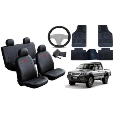 Imagem de Jogo de Capa L200 1999 a 2008 + Tapete + Capa de Volante: Seu Caminhão