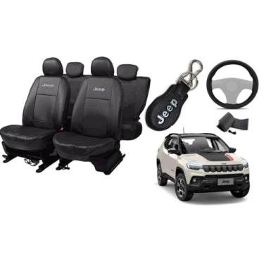 Imagem de Jogo para Jeep Compass 2018-2024: Couro, Volante e Chaveiro - Aero Pri