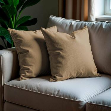 Imagem de Kit 2 Capas de Almofadas Boucle Caramelo 45x45cm Cama inBox