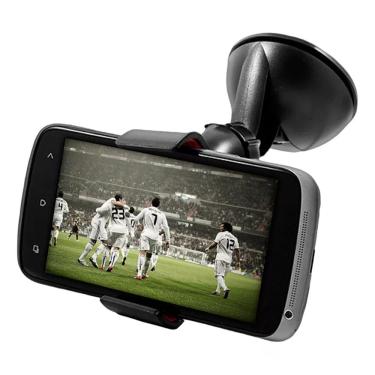 Imagem de Suporte Celular GPS Smartphone Veicular Articulável Rotação 360º com Ventosa Silicone Para Carros