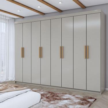 Imagem de Guarda-Roupa Casal Aurora 8 Portas 4 Gavetas Taupé - Panorama Móveis