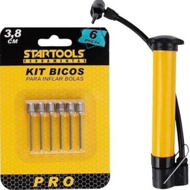 Imagem de Kit 6 Bicos para Bomba de Ar e Bomba de Ar Vertical 25cm  Infle Bolas,