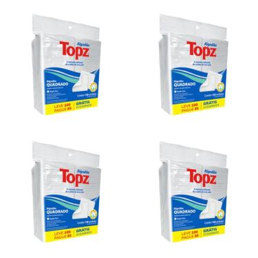 Imagem de Kit Algodão Quadrado Dupla Face 400 unidades Topz