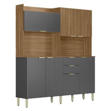 Imagem de Kit para Cozinha Pitaya Amêndola Grafito Prime TX - Demóbile - Demobil