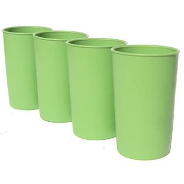 Imagem de Tupperware Conjunto de 4 copos pequenos empilháveis vintage de 170 g verde maçã