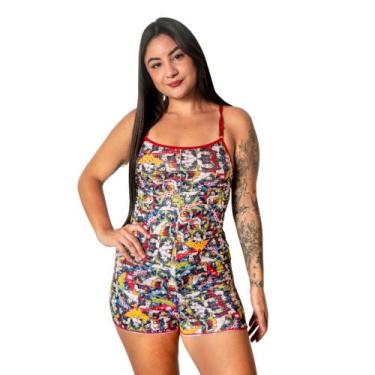 Imagem de Macaquinho Pijama Estampado Temático Divertido Ondinha Regulável Roupa