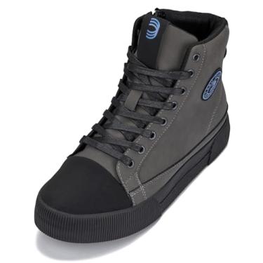 Imagem de CALTO Bota masculina invisível que aumenta a altura – Botas de cano alto com zíper – 6 cm mais alto, Cinza, 8