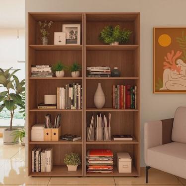 Imagem de Kit 2 Estantes para Livros com 5 Prateleiras 120cmx60cm