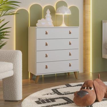 Imagem de Cômoda Infantil 4 Gavetas Encanto Batrol Móveis