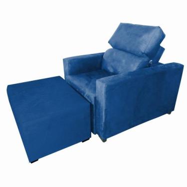 Imagem de Poltrona Sofa Amamentação Retrátil Reclinável Veneza Puff Bella - Silv