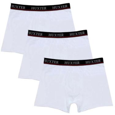 Imagem de Kit 03 Cuecas Masculinas Boxer Cotton Basic Huxter Branco, G